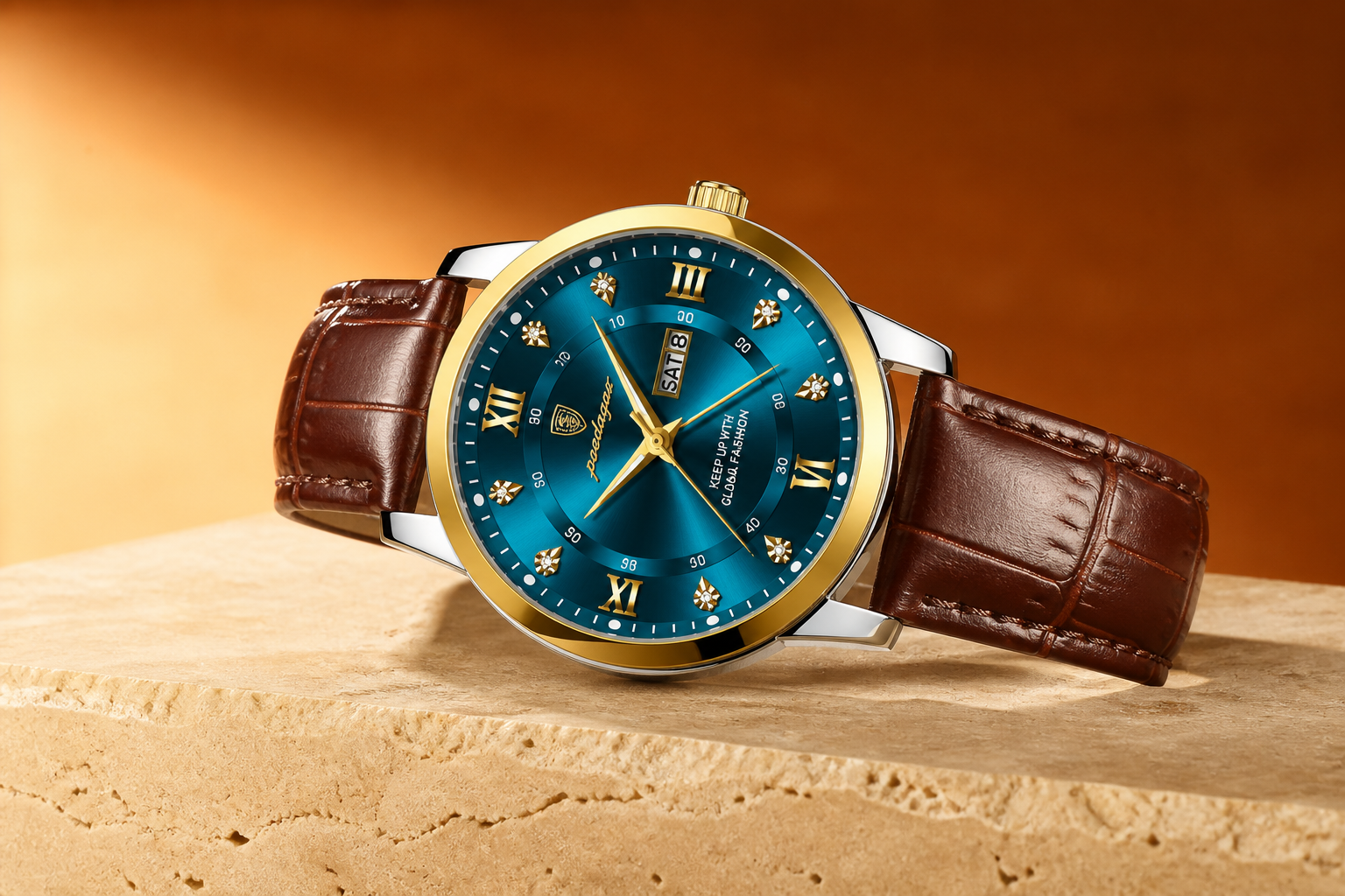 Poedagar Luxury Leather Men Wrist Watch